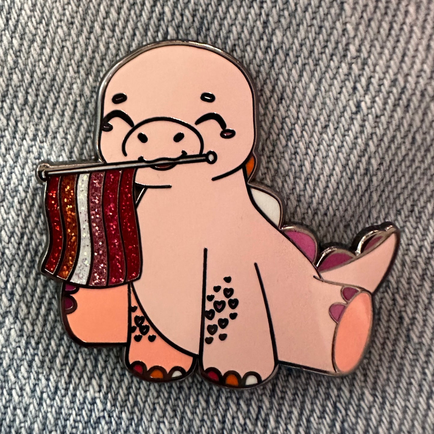 STEGOSAURUS Lesbian Pride Enamel Pin- PRIDE-OSAUR Steg-GAY-saurus