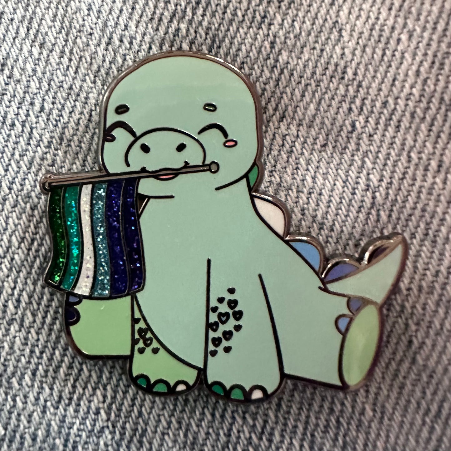 STEGOSAURUS Gay Pride Enamel Pin- PRIDE-OSAUR Steg-GAY-saurus