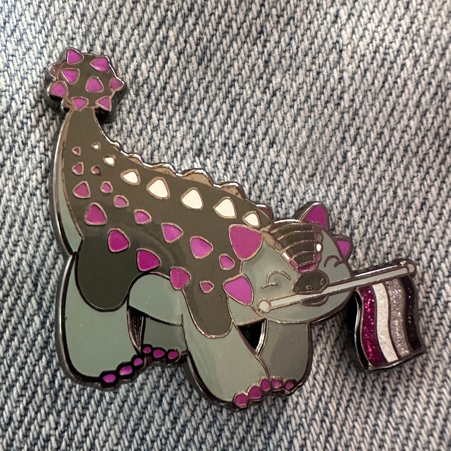 ANKYLOSAURUS Asexual Pride Enamel Pin- PRIDE-OSAUR Ankyl-ACE-asaurus