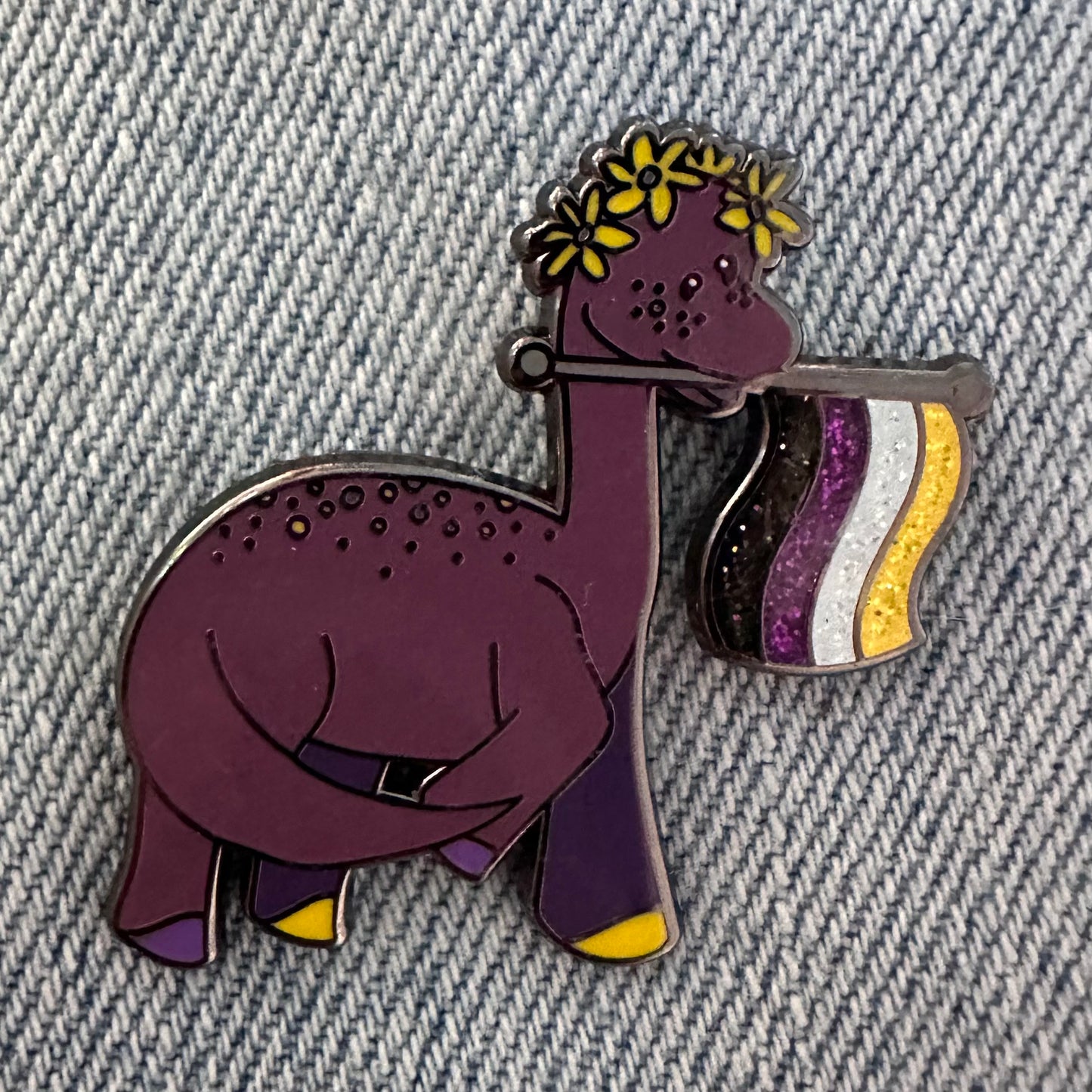 DINOSAUR Nonbinary Pride Enamel Pin- PRIDE-OSAUR Nonbin-asaur