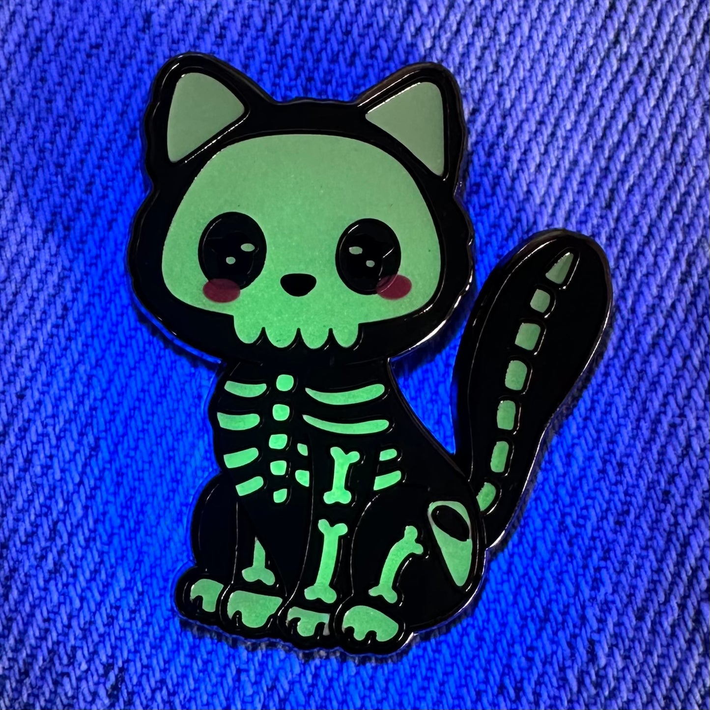 Skeleton KITTY -GLOW IN THE DARK- Enamel Pin