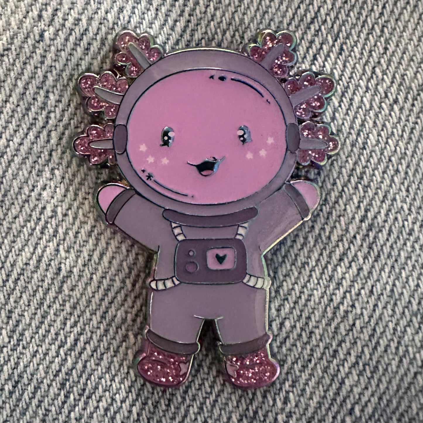 Space AXOLOTL enamel pin - Alotl Personal Space Buddy