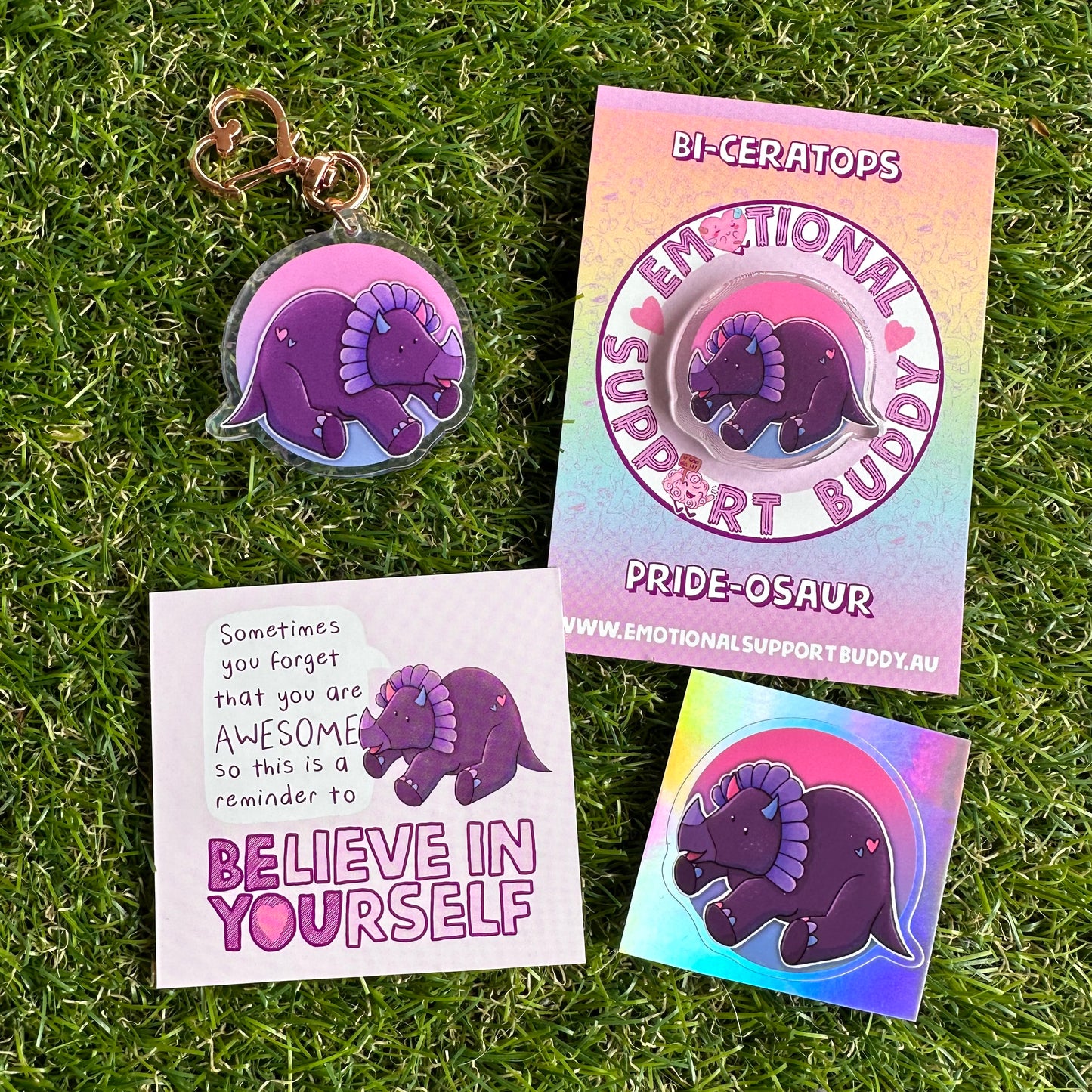 TRICERATOPS Bisexual Pride Bag- PRIDE-OSAUR Bi-ceratops