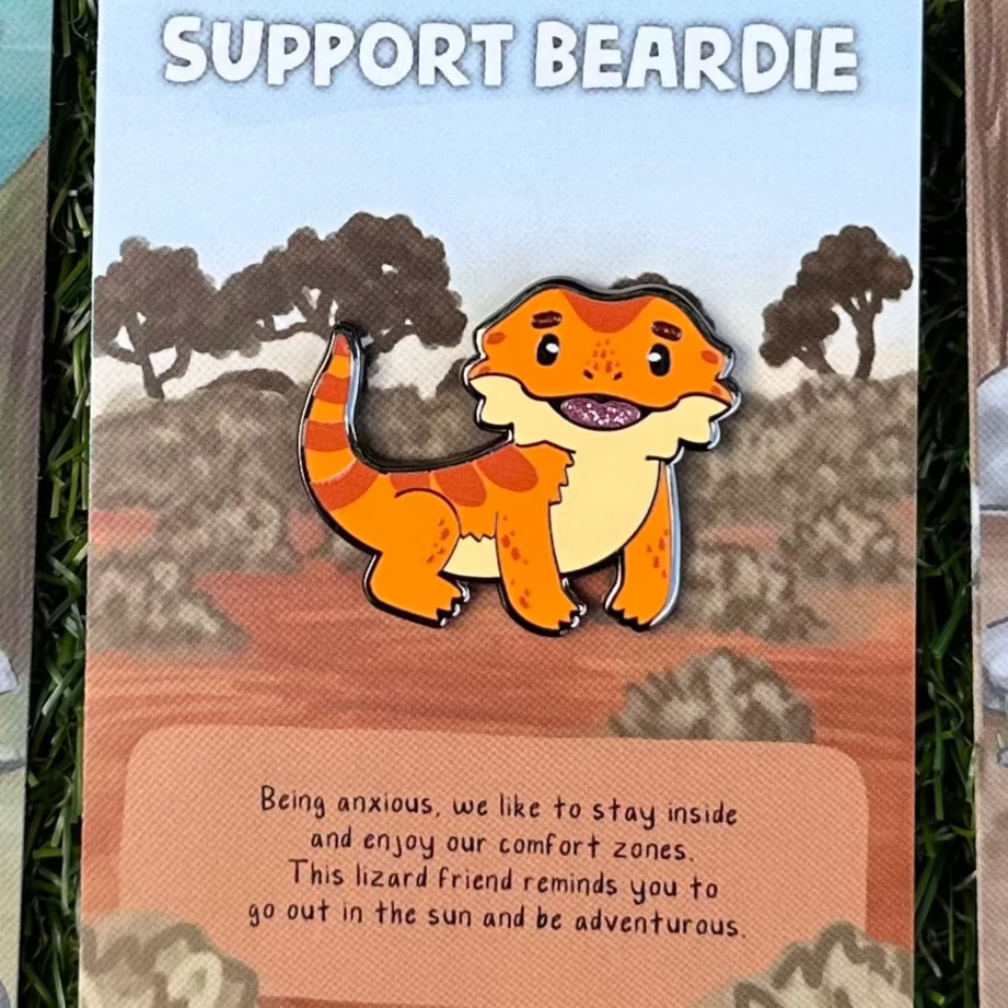 BEARDED DRAGON enamel pin - support beardie