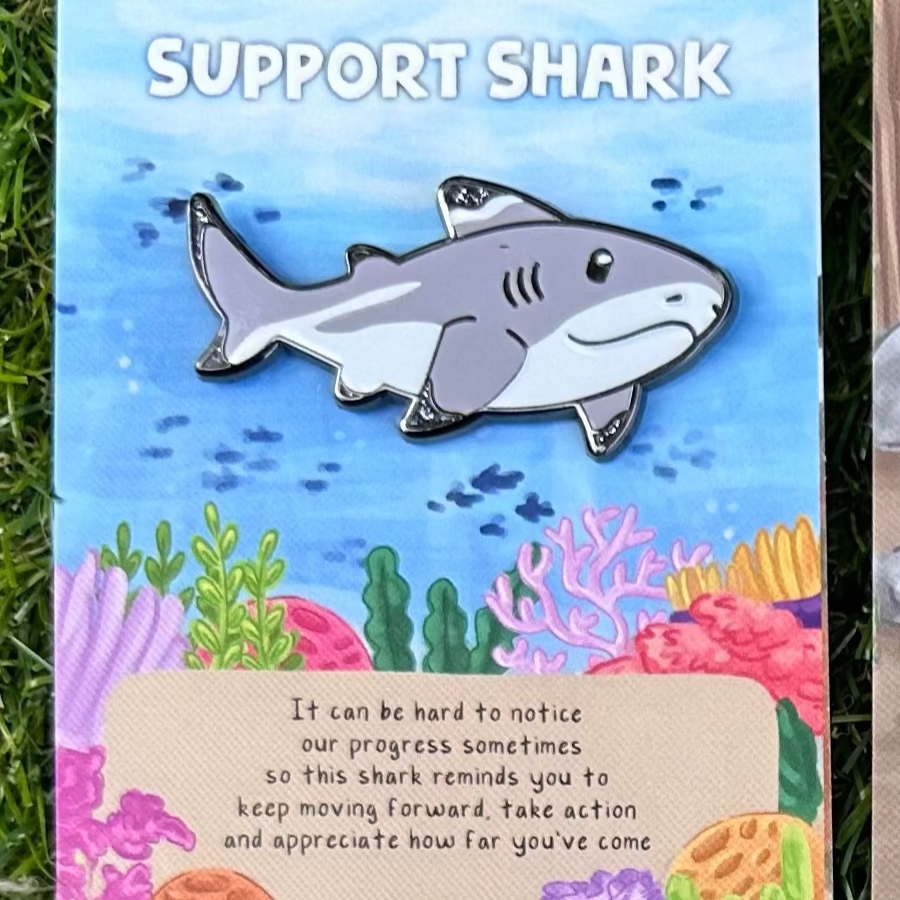 SHARK enamel pin - support shark
