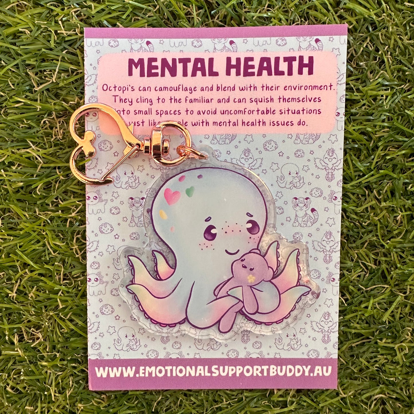 OCTOPUS Keychain - Disability Pride Mental Health Octopus
