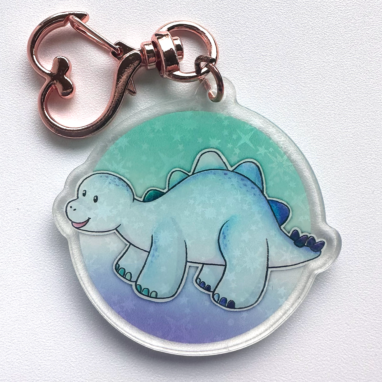 STEGOSAURUS Gay Pride Keychain- PRIDE-OSAUR Steg-GAY-saurus