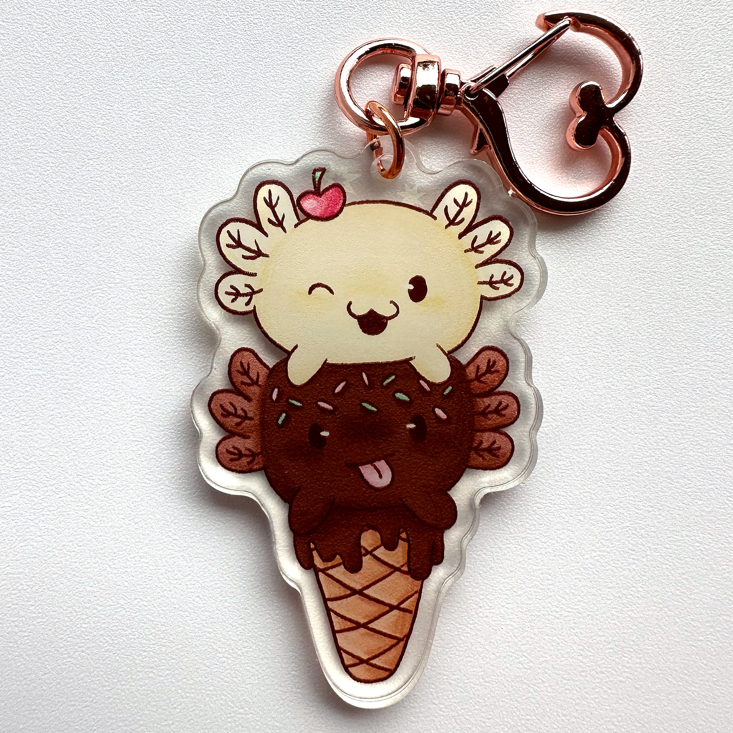 AXOLOTL Icecream Keychain- Support-alotl