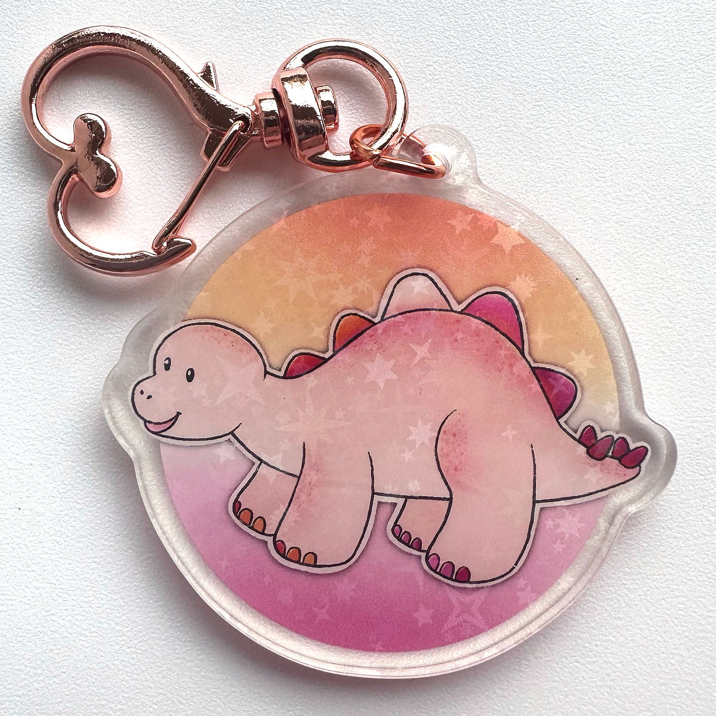 STEGOSAURUS Lesbian Pride Keychain- PRIDE-OSAUR Steg-GAY-saurus