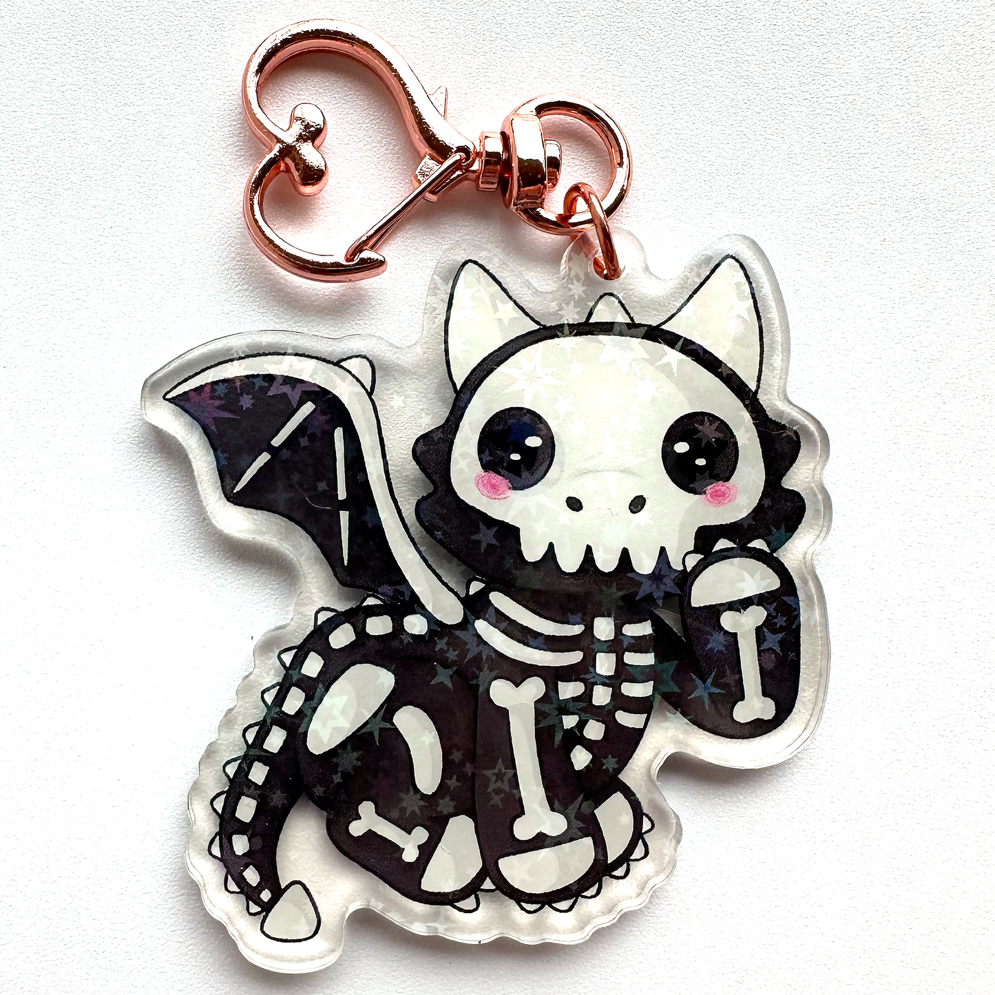 Skeleton DRAGON- Spooky Buddy Keychain