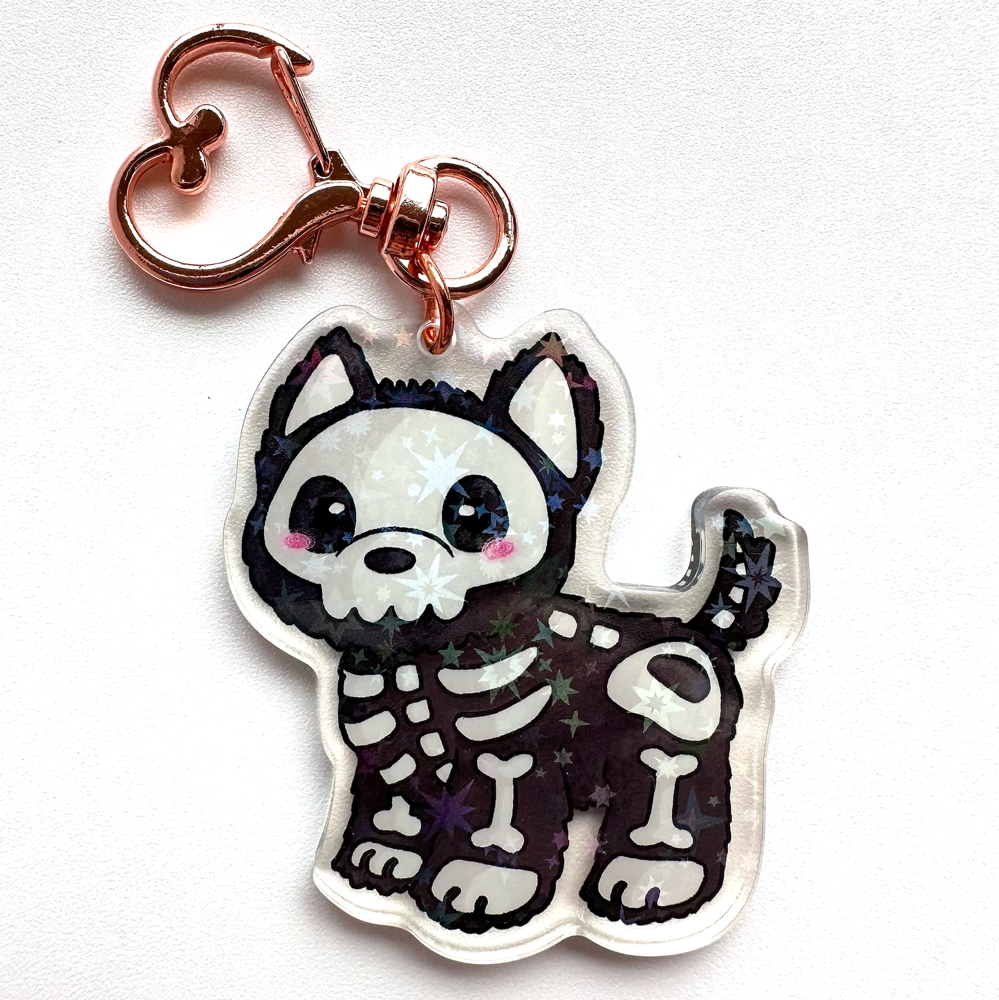Skeleton PUPPY- Spooky Buddy Keychain