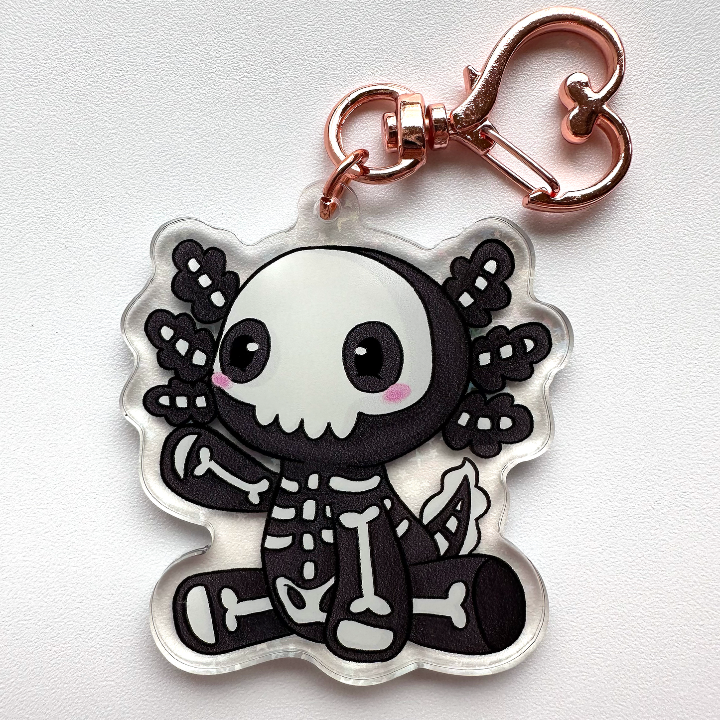 Skeleton AXOLOTL- Spooky Buddy Keychain