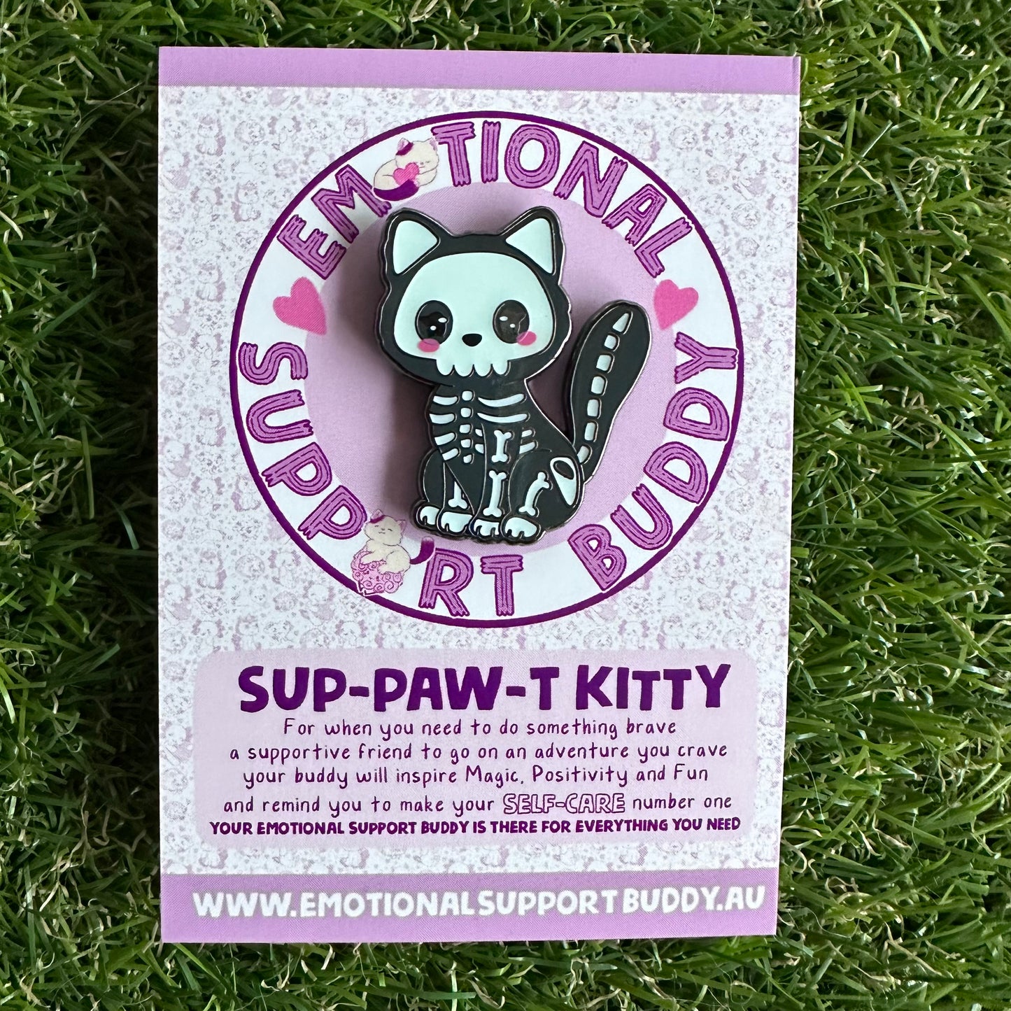 Skeleton KITTY -GLOW IN THE DARK- Enamel Pin