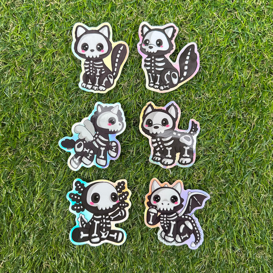 SKELETON ANIMAL STICKERS - Spooky Buddy