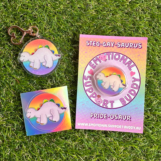 STEGOSAURUS Queer Pride Bag- PRIDE-OSAUR Steg-GAY-saurus