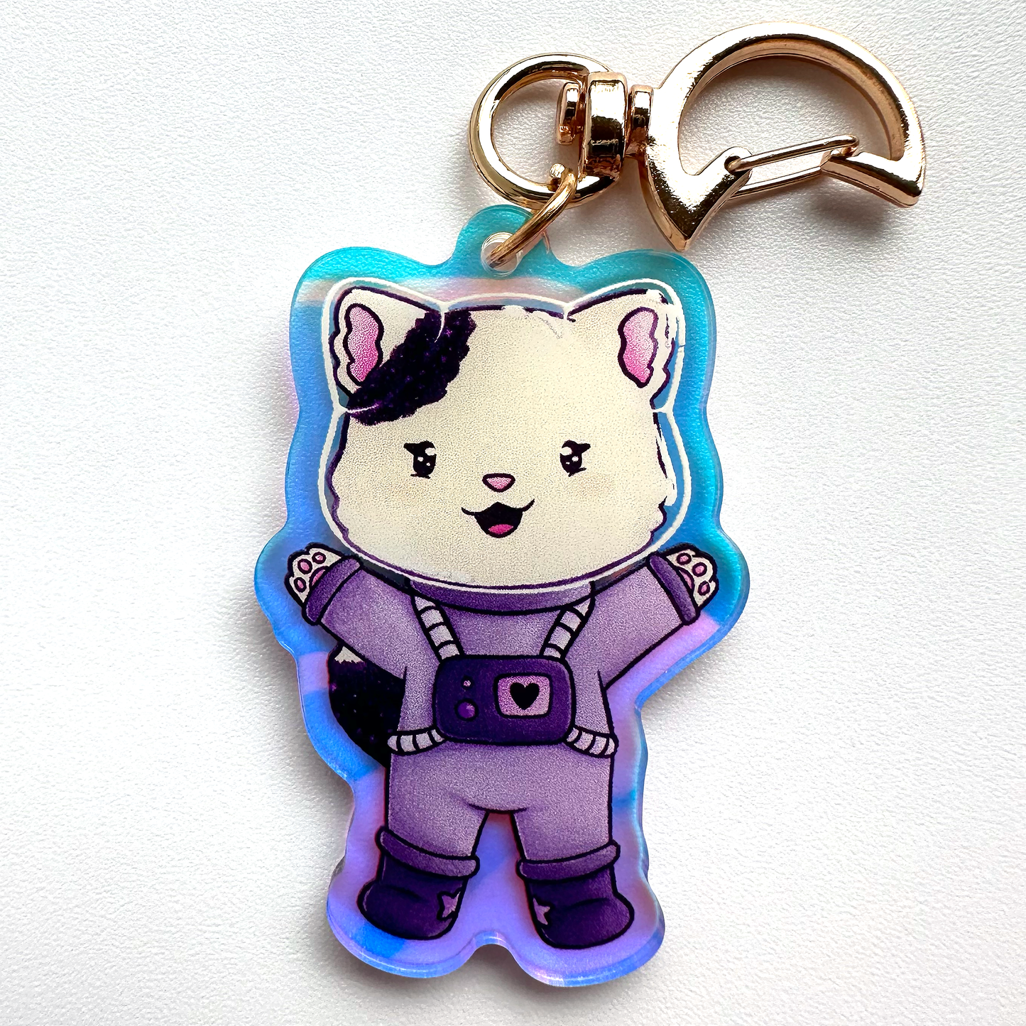 Space KITTY keychain- Alotl Personal Space Buddy
